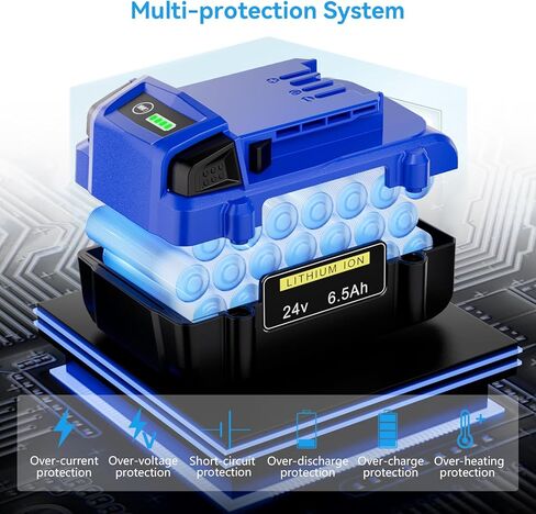 2 حزمة 6.5Ah بديلة لبطارية Kobalt 24V KB624-03 KB524-03 KB424-03 KB224-03 KB124-03، متوافقة مع أدوات الطاقة اللاسلكية Kobalt 24V in Kuwait