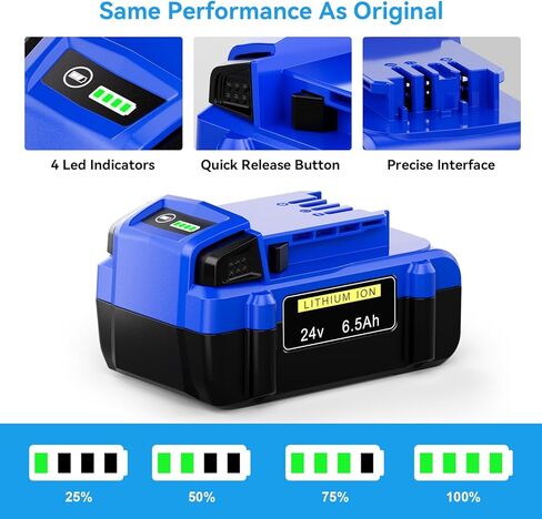 2 حزمة 6.5Ah بديلة لبطارية Kobalt 24V KB624-03 KB524-03 KB424-03 KB224-03 KB124-03، متوافقة مع أدوات الطاقة اللاسلكية Kobalt 24V in Kuwait