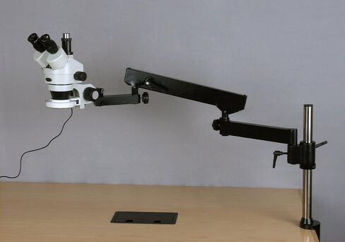 AmScope 3.5X-225X Simul-Focal 144-LED مفصل مجهر ستيريو + كاميرا 5 ميجابكسل in Saudi Arabia