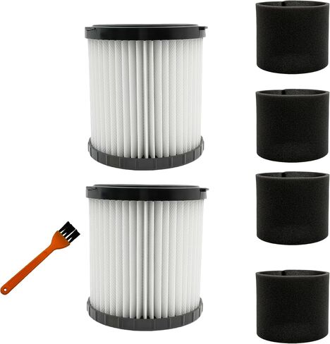 عبوتان من مرشح بديل DCV5801H متوافق مع مكنسة كهربائية DEWALT DCV580/DCV581H 20V MAX للرطب والجاف، 4 مرشحات أكمام إسفنجية محدثة وفرشاة واحدة قابلة للغسل وإعادة الاستخدام in Saudi Arabia
