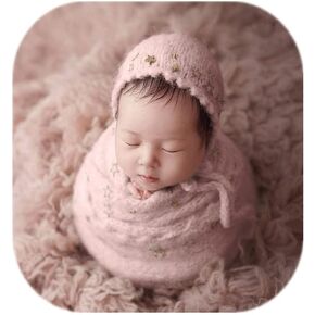Newborn Baby Photography Props Outfits Hat Long Ripple Wrap Set for Boys Girls Photography Photoshoot Photos in Saudi Arabia