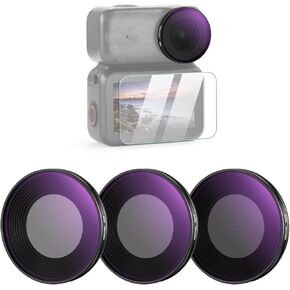 NEEWER ND Filter Set Compatible with DJI Osmo Nano (ND8/16/32), Screw On Action Camera Lens Neutral Density Filter Multicoated Optical Glass Photography Accessories with Screen Protector, 3 Packs in Saudi Arabia
