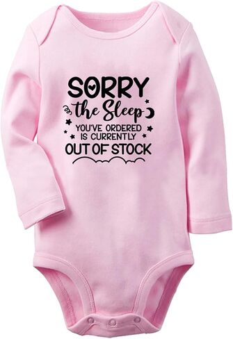 iDzn The Sleep You've Ordered Is Currently Out Of Stock Funny Romper Newborn Baby Bodysuits Infant Jumpsuit Kids Long Outfits in Saudi Arabia