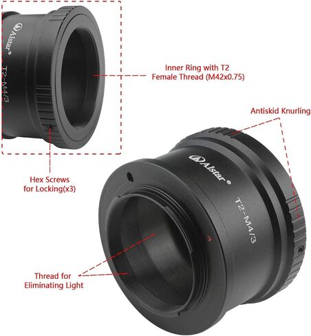 Alstar T T2 Mount for Olympus Panasonic M4 / 3 Cameras - Compatible with Olympus EP1, EP2, EPL1, Panasonic DMC-G1, DMC-GH1, DMC-GF1 Camera Bodies in Saudi Arabia