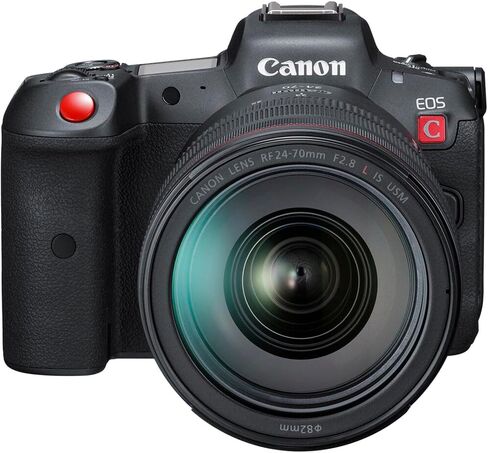 Canon EOS R5 C Mirrorless Cinema Camera Kit with RF 24-70mm f/2.8 Lens | 45MP Full-Frame, 8K RAW Video, Dual Pixel AF, Hybrid Photo & Cinema (5077C024) + LP-E6P Battery + 64GB Card + Shoulder Bag in Saudi Arabia