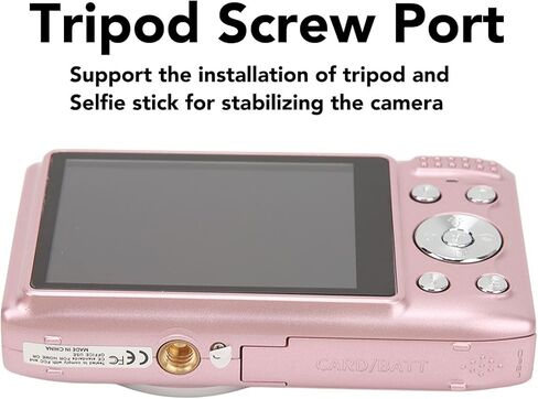 كاميرا رقمية، شاشة 2.88 بوصة، 58 ميجابكسل 4K HD 16X تكبير بؤري ثابت، كاميرا فيديو رقمية للتصوير الفوتوغرافي، بطارية 1800 مللي أمبير في الساعة (روزيت) in Kuwait