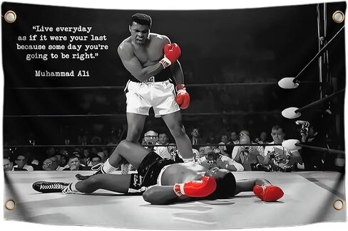 Male Ali Flag 3x5 with 4 Grommets - Indoor Polyester Single Sided Flags Boxing for Teens - Gym Sign Decor Inspiration - Muhammad Motiv Wall Art Home Gym Workout Posters Wall Hanging or Brotherhood in Saudi Arabia