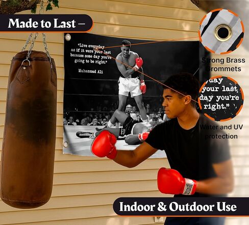 Male Ali Flag 3x5 with 4 Grommets - Indoor Polyester Single Sided Flags Boxing for Teens - Gym Sign Decor Inspiration - Muhammad Motiv Wall Art Home Gym Workout Posters Wall Hanging or Brotherhood in Saudi Arabia