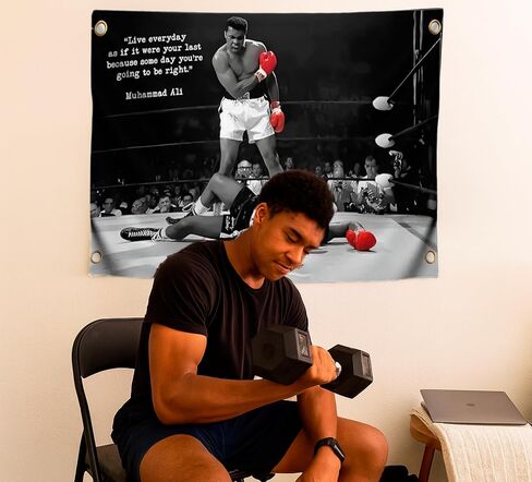 Male Ali Flag 3x5 with 4 Grommets - Indoor Polyester Single Sided Flags Boxing for Teens - Gym Sign Decor Inspiration - Muhammad Motiv Wall Art Home Gym Workout Posters Wall Hanging or Brotherhood in Saudi Arabia