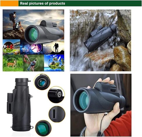 High Power Binoculars, 40x60 Adults Monocular Telescope, Portable HD Monocular Telescope, Monoculars Waterproof and Fogproof, Monoculars with Tripod and Phone Clip for Bird Watching Camping Hiking in Saudi Arabia