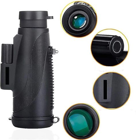 High Power Binoculars, 40x60 Adults Monocular Telescope, Portable HD Monocular Telescope, Monoculars Waterproof and Fogproof, Monoculars with Tripod and Phone Clip for Bird Watching Camping Hiking in Saudi Arabia