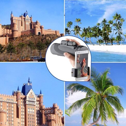 High Power Binoculars, 40x60 Adults Monocular Telescope, Portable HD Monocular Telescope, Monoculars Waterproof and Fogproof, Monoculars with Tripod and Phone Clip for Bird Watching Camping Hiking in Saudi Arabia