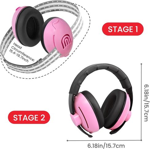 2-in-1 Adjustable Baby & Toddler Noise Cancelling Headphones - Ear Muffs for Kids 1-3 for Airplane Travel in Saudi Arabia
