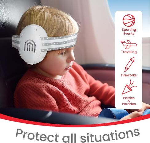 2-in-1 Adjustable Baby & Toddler Noise Cancelling Headphones - Ear Muffs for Kids 1-3 for Airplane Travel in Saudi Arabia