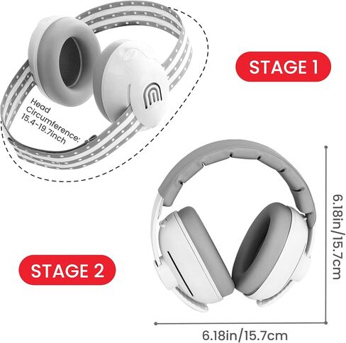 2-in-1 Adjustable Baby & Toddler Noise Cancelling Headphones - Ear Muffs for Kids 1-3 for Airplane Travel in Saudi Arabia