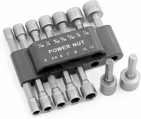 14Pcs Power Nut Driver Bit Set Quick Change Dual SAE 1/4" Metric MM Detent Shank in Saudi Arabia