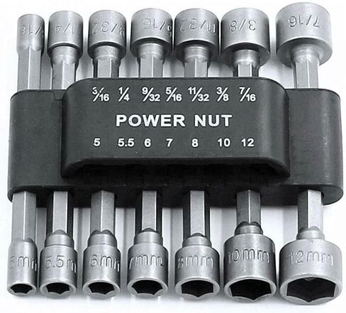 14Pcs Power Nut Driver Bit Set Quick Change Dual SAE 1/4" Metric MM Detent Shank in Saudi Arabia