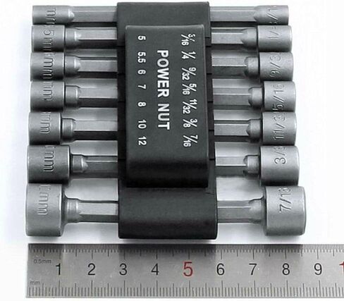 14Pcs Power Nut Driver Bit Set Quick Change Dual SAE 1/4" Metric MM Detent Shank in Saudi Arabia