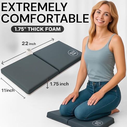 Comfortable Baby Bath Kneeler and Elbow Rest Pad Set, Non-Slip Bathtub Kneeling Pad for Bathing Baby, Bath Tub Cushion Mat, Elbow Pads, Toy Organizer Storage Pockets, Strong Suction Cups, Dark Gray in Saudi Arabia