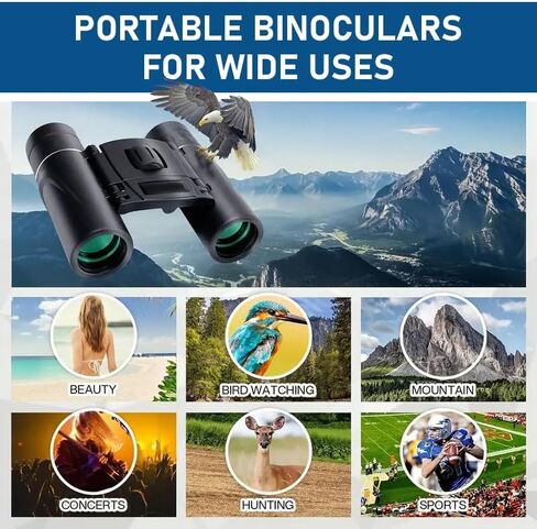 8x12 Pocket Binoculars for Adults, Lightweight Foldable Mini Binoculars for Travel, Hiking, Theater, Outdoor Events, Bird Watching in Saudi Arabia