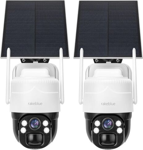كاميرا أمان تعمل بالطاقة الشمسية لاسلكية في الهواء الطلق 2K، كاميرا أمان تعمل بالبطارية في الخارج، كشف الحركة البشرية PIR، تتبع تلقائي، رؤية ليلية ملونة، صوت ثنائي الاتجاه، تنبيه، 2.4 جيجا واي فاي (2، واي فاي) in Kuwait