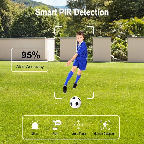 كاميرا أمان تعمل بالطاقة الشمسية لاسلكية في الهواء الطلق 2K، كاميرا أمان تعمل بالبطارية في الخارج، كشف الحركة البشرية PIR، تتبع تلقائي، رؤية ليلية ملونة، صوت ثنائي الاتجاه، تنبيه، 2.4 جيجا واي فاي (2، واي فاي) in Kuwait