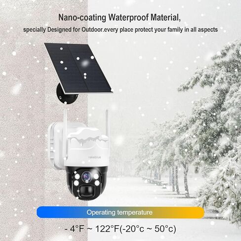 كاميرا أمان تعمل بالطاقة الشمسية لاسلكية في الهواء الطلق 2K، كاميرا أمان تعمل بالبطارية في الخارج، كشف الحركة البشرية PIR، تتبع تلقائي، رؤية ليلية ملونة، صوت ثنائي الاتجاه، تنبيه، 2.4 جيجا واي فاي (2، واي فاي) in Kuwait