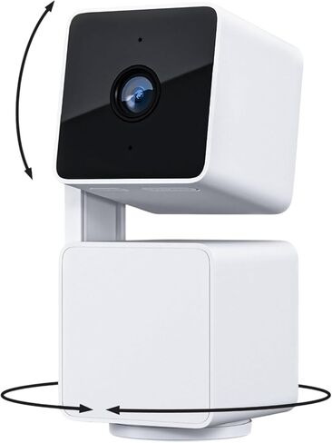 كاميرا WYZE Cam Pan v3، داخلية/خارجية IP65-Rated 1080p Pan/Tilt/Zoom Wi-Fi Smart Home Security Camera مع رؤية ليلية ملونة، صوت ثنائي الاتجاه، متوافق مع Alexa وGoogle Assistant (متجدد) in Kuwait