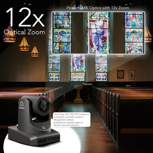 Atomos A-Eye 4K PTZ Camera 12x Optical Zoom with AI Auto-Tracking (Black) Bundle with Remote Control (3 Items) in Saudi Arabia