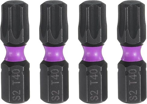 HARFINGTON 4pcs T10 Torx Screwdriver Bit 1/4" Hex Shank 25mm/1" Length Magnetic Star 6 Point Head Hex Bits S2 Steel Screw Driver Bit Industrial Grade Electric Drill Bits in Saudi Arabia