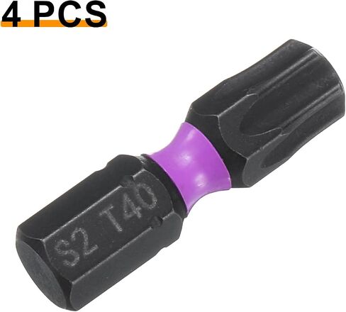 HARFINGTON 4pcs T10 Torx Screwdriver Bit 1/4" Hex Shank 25mm/1" Length Magnetic Star 6 Point Head Hex Bits S2 Steel Screw Driver Bit Industrial Grade Electric Drill Bits in Saudi Arabia