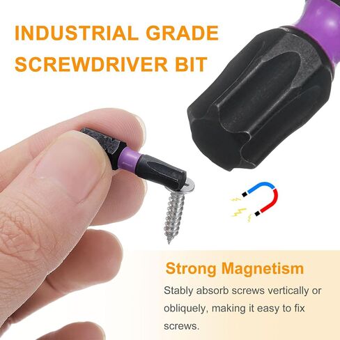 HARFINGTON 4pcs T10 Torx Screwdriver Bit 1/4" Hex Shank 25mm/1" Length Magnetic Star 6 Point Head Hex Bits S2 Steel Screw Driver Bit Industrial Grade Electric Drill Bits in Saudi Arabia