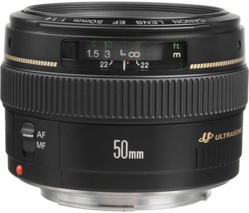 عدسة كانون EF 50 ملم f/1.4 USM | برايم قياسي ساطع مع فتحة f/1.4 سريعة وتركيز تلقائي سلس | مثالية للصور الشخصية والتصوير الفوتوغرافي في الإضاءة المنخفضة وتصوير الشوارع واليومي (2515A003) + حقيبة كتف + بطاقة سعة 64 جيجابايت in Saudi Arabia