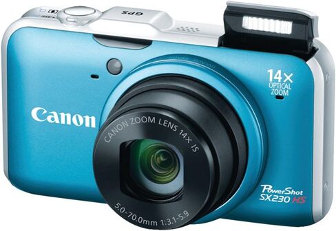 كاميرا Canon PowerShot SX230 HS 12.1 ميجابكسل CMOS الرقمية مع تكبير الصورة 14x وعدسة واسعة الزاوية 28 مم وفيديو عالي الدقة 1080 بكسل (أزرق) (متجدد) in Kuwait