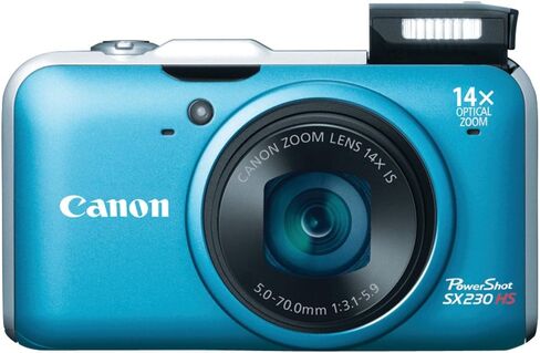 كاميرا Canon PowerShot SX230 HS 12.1 ميجابكسل CMOS الرقمية مع تكبير الصورة 14x وعدسة واسعة الزاوية 28 مم وفيديو عالي الدقة 1080 بكسل (أزرق) (متجدد) in Kuwait