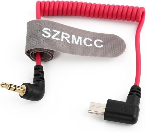 SZRMCC Micro-USB to Right Angle 3.5mm Locking TRS Timecode Cable for S-Ony FX3 FX30 A7S3 A1 Multi-Camera to Deity TC-1 Tentacle Sync Original/SYNC E/Track E in Saudi Arabia