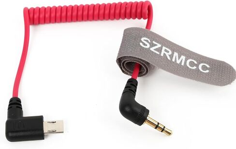 SZRMCC Micro-USB to Right Angle 3.5mm Locking TRS Timecode Cable for S-Ony FX3 FX30 A7S3 A1 Multi-Camera to Deity TC-1 Tentacle Sync Original/SYNC E/Track E in Saudi Arabia