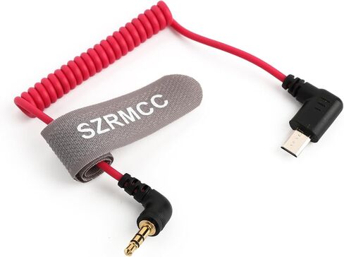 SZRMCC Micro-USB to Right Angle 3.5mm Locking TRS Timecode Cable for S-Ony FX3 FX30 A7S3 A1 Multi-Camera to Deity TC-1 Tentacle Sync Original/SYNC E/Track E in Saudi Arabia