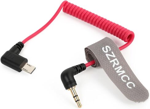 SZRMCC Micro-USB to Right Angle 3.5mm Locking TRS Timecode Cable for S-Ony FX3 FX30 A7S3 A1 Multi-Camera to Deity TC-1 Tentacle Sync Original/SYNC E/Track E in Saudi Arabia