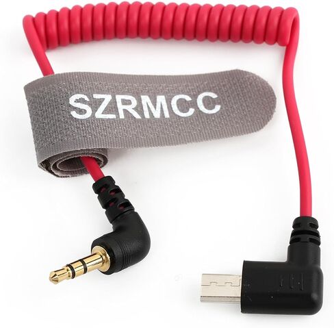 SZRMCC Micro-USB to Right Angle 3.5mm Locking TRS Timecode Cable for S-Ony FX3 FX30 A7S3 A1 Multi-Camera to Deity TC-1 Tentacle Sync Original/SYNC E/Track E in Saudi Arabia