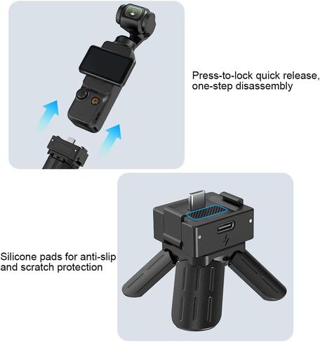 حامل ثلاثي القوائم مثبت لـ DJI Pocket 3 كاميرا Gimbal مثبت سطح المكتب حامل ثلاثي القوائم مع منفذ شحن كامل الوظائف من النوع C in Kuwait