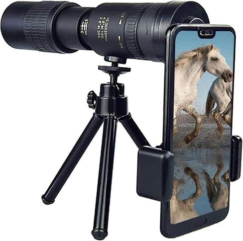 تلسكوبات أحادية، 4K 10-300X40mm تلسكوب أحادي تكبير تليفوتوغرافي فائق، تلسكوب أحادي مع حامل هاتف وحامل ثلاثي القوائم لمشاهدة الطيور البالغة والسفر في الهواء الطلق in Kuwait