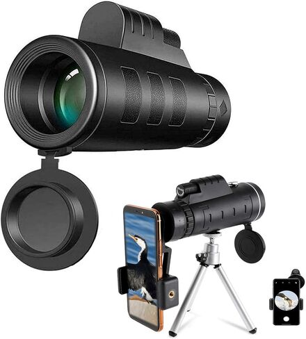 Monocular Telescope, 40 x 60 High Power BAK4 Prism & HD Monocular IPX5 Waterproof Low Light with Smartphone Holder & Tripod for Adult Bird Watching Outdoor Travel Sightseeing in Saudi Arabia
