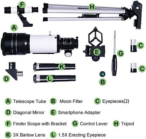 70mm Astronomical Telescope F30070 150X Zoom HD Monocular with Tripod w/Clip Kit for Adult Bird Watching Outdoor Travel Sightseeing in Saudi Arabia