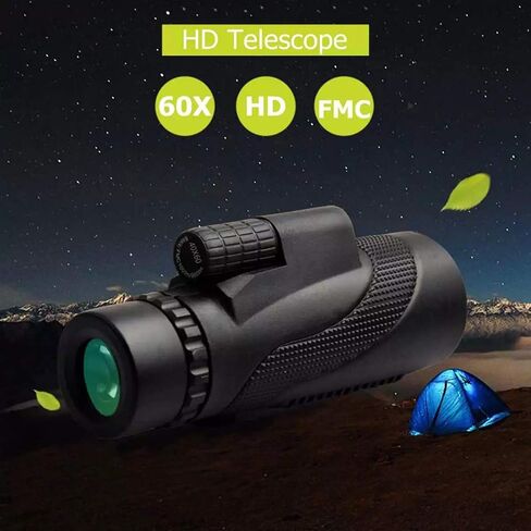 مناظير عالية القوة، تلسكوب أحادي العين 40x60، مناظير أحادية عالية الوضوح للبالغين، تلسكوب أحادي مع حامل ثلاثي القوائم ومحول هاتف، نطاق أحادي العين لمشاهدة الطيور in Kuwait