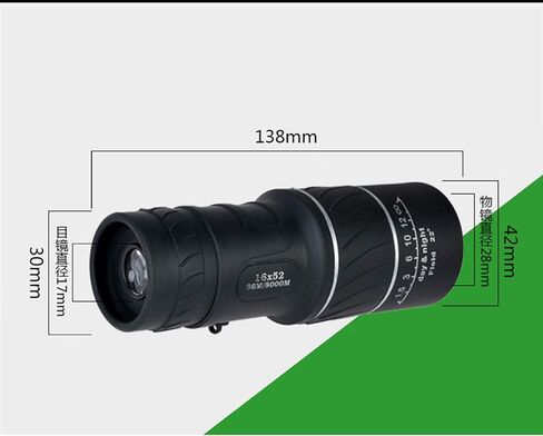 16x52 HD أحادي تلسكوب HD قوي مقاوم للماء للبالغين مشاهدة الطيور السفر في الهواء الطلق لمشاهدة معالم المدينة in Saudi Arabia