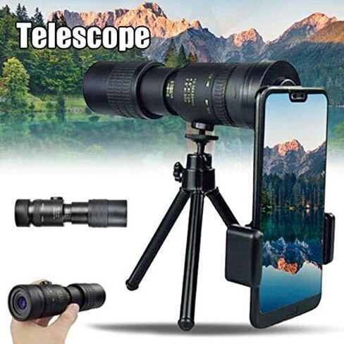 QIDOFAN Portable Zoom Monocular Telescope 10-300x40 Telephoto Lens Portable Zoom Monocular Telescope Tripod Mobile Phone Clip for Adult Bird Watching Outdoor Travel Sightseeing in Saudi Arabia