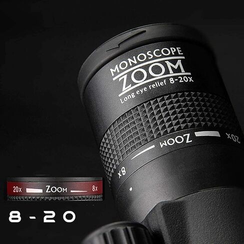 Monocular Telescope, 8-20x50 Monocular Telescope, High Power Zoom BAK4 Prism Lens Monocular Compact HD Life Waterproof Monocular with Smartphone Adapter for Adult Bird Watching Outdoor in Saudi Arabia