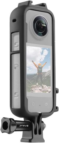 إطار حماية بلاستيكي من البلاستيك لجهاز Insta360 X4 Cold Shoe PC مع حامل محول ومسمار (أسود) in Saudi Arabia