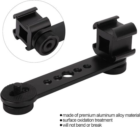 Zerodis حامل الأحذية الباردة مثبتات محول عدة سبائك الألومنيوم حامل قوس تمديد حامل تصميم مجوف Monopod مثبت لضوء LED ميكروفون الحذاء البارد الثلاثي (أسود) in Kuwait